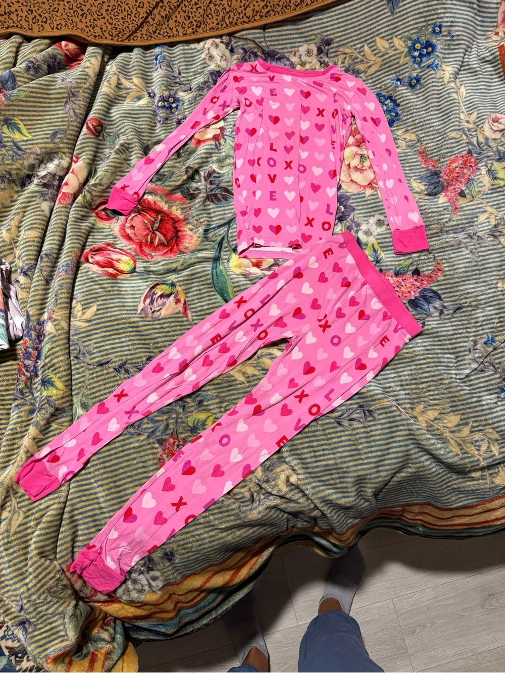 Little Sleepies Hot Pink Heart Print Pajama Set
